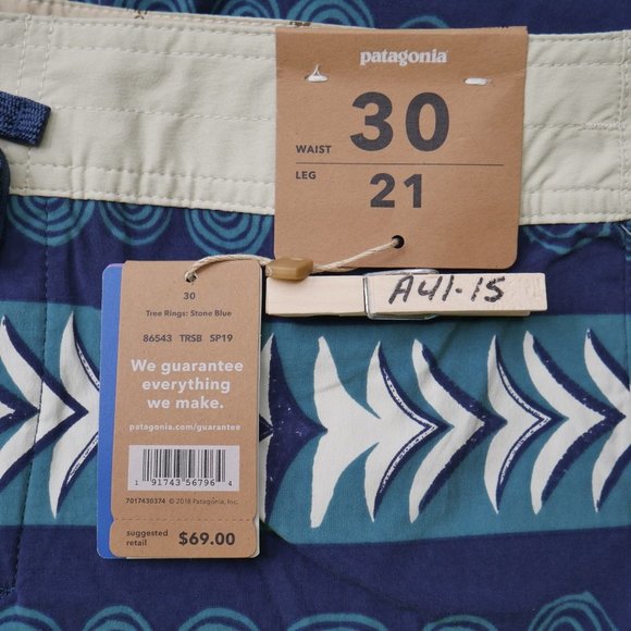 Patagonia Stretch Wavefarer 21" Board Shorts Quick Drying DWR UPF50 Sizes 28 30 - Picture 5 of 8